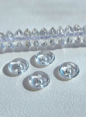 天然水晶散珠白水晶飞碟珠隔珠隔