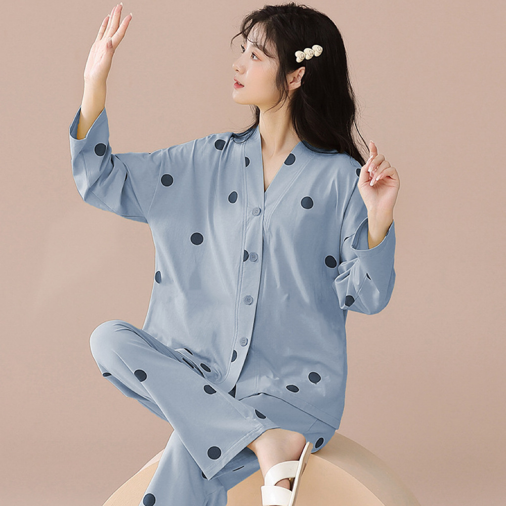H2023年新款爆款睡衣女款春秋季开衫长袖家居服卡通可外穿套装_MlNl 元素_女士内衣/男士内衣/家居服-第5张图片-提都小院
