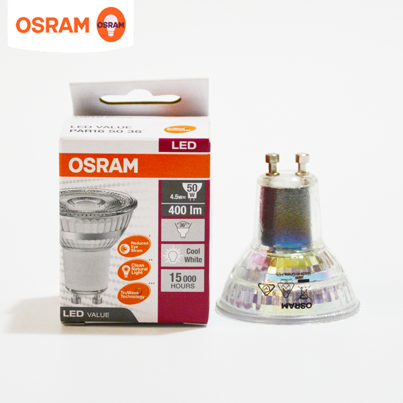 OSRAM欧司朗LED GU10灯杯节能灯泡PAR16反射台灯射灯壁灯光源4.5W-图0