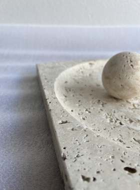 天然石材收纳日式桌面托盘