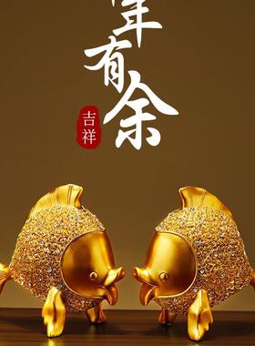 北欧家居客厅电视柜酒柜装饰品摆件ins室内玄关工艺品鱼简约摆设