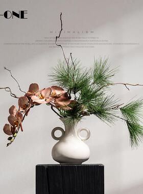 侘寂风茶室绿植花瓶花艺摆件中古民宿酒店家居茶几装饰品