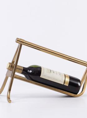 现代美式红酒架摆件家居饰品欧式客厅酒柜摆设简约酒瓶架