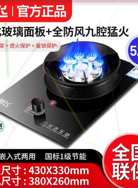液化气单灶燃气灶天然气灶家用灶台嵌入式台式九腔猛火定时