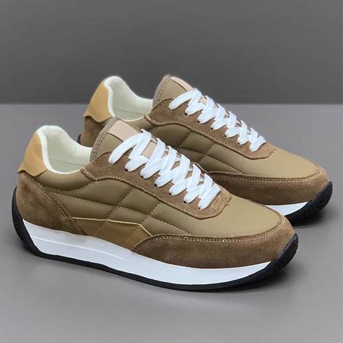 男鞋夏季透气2025新款厚底旅游阿甘休闲 潮鞋软底男士跑步运动板 - 图1