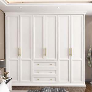 欧派官方轻奢衣柜实木现代简约灰色大衣橱整体储物柜推拉门卧室美