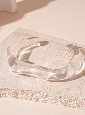 欧克力不规则晕染几何开口手镯女