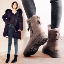 Snowy Boots Woman Winter Plus Suede Thickened Mid-Cylinder Boot Female Style 2023 New Warm Winter Non-slip Waterproof