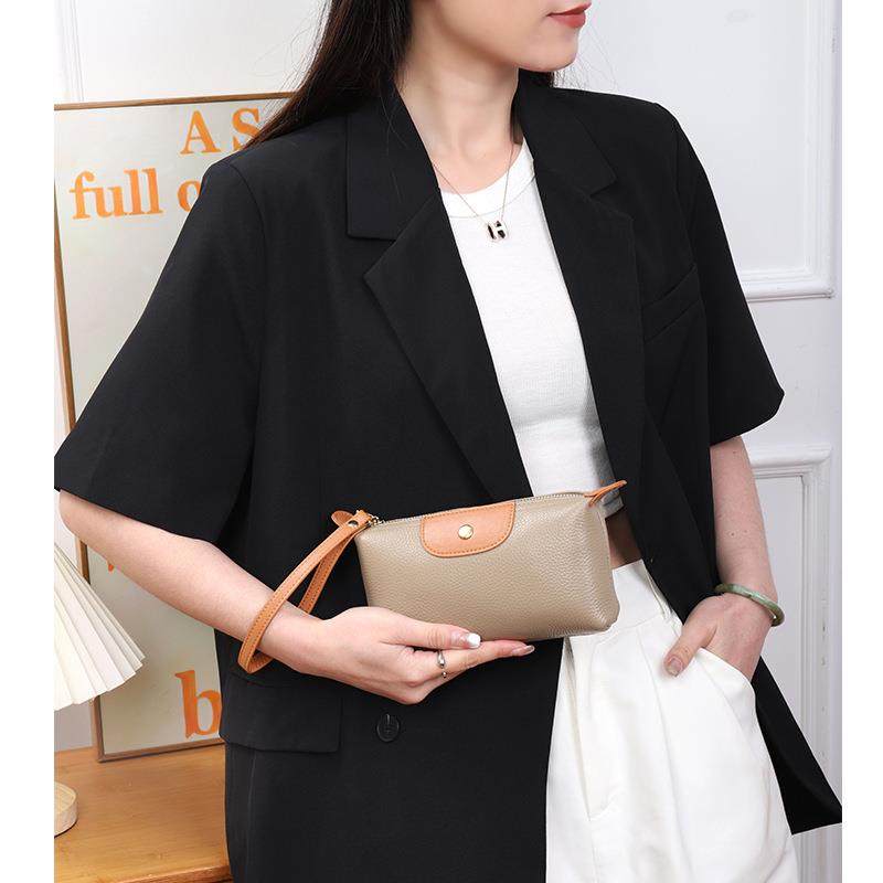 头层牛皮女士手拿包2026新款夏季时尚撞色大容量手抓包放手机手包,淘宝优惠券,粉丝福利购,淘宝优惠卷