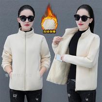 Rocky Suede Jacket Woman New Winter Mid-Age Moms Loaded With Suede Thickened Autumn Winter Stand Lamb Suede