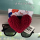 Plush car glasses clip women's sun visor storage