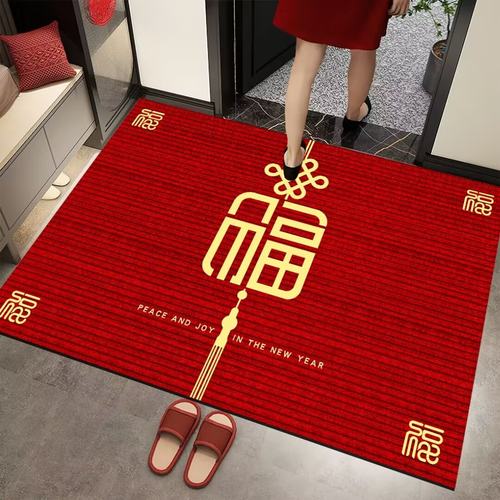 入户地垫硅藻泥红色进户脚垫浴室卫生间吸水防滑门垫出入平安地垫 - 图3