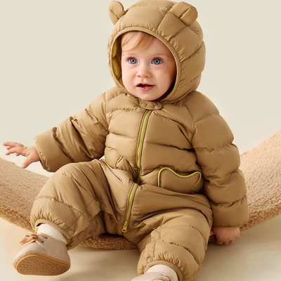 迷你巴拉冬季外出羽绒服连体衣