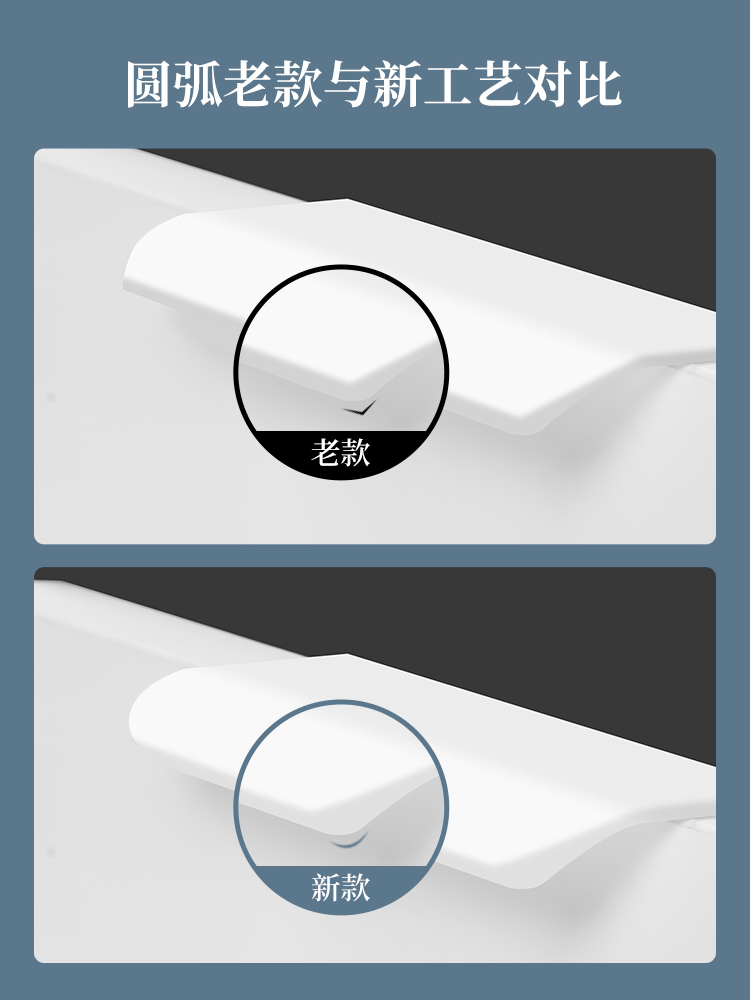衣柜隐形拉手门缝长把手极简橱柜抽屉柜门羊绒灰白色免打孔小拉手 - 图1