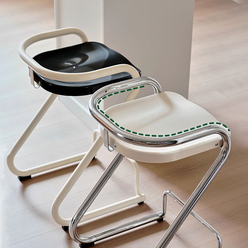 中古彩色家用吧台椅奶茶咖啡厅摄影高脚凳简约靠背网红酒吧椅餐椅 - 图3