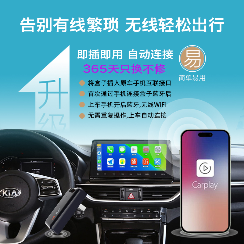 转无线CarPlay盒子适用K53KX5智跑傲跑奕跑嘉华为hicar车载互联-图2