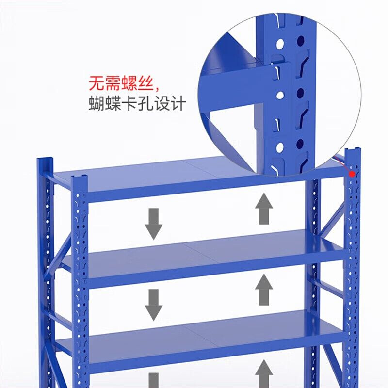 如浩仓储货架层架展示架储物架置物架仓库货物架子家用货架150KG/-图3