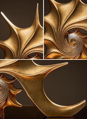 高奢高档海螺摆件办公室轻级客厅酒柜展示柜家居装饰现品代工艺品