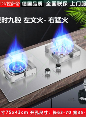 德国燃气灶双灶家用液化气煤气天然气嵌入式台式灶大面板煤气灶具