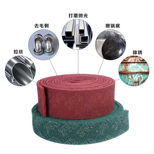 百洁布工业用洗碗布抛光轮加厚加硬不锈钢拉丝厨房清洁去污金钢砂 - 图2