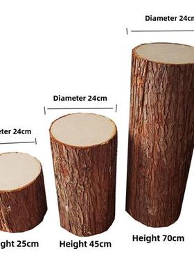 模拟木桩木材森林婚礼道具木制码头装饰假树桩摄影商场橱窗装饰饰
