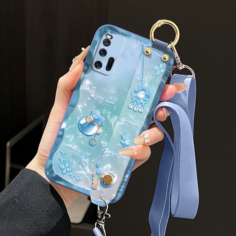 适用于iqoo3手机壳V1955A超薄时尚iqo3潮iq3防摔全包背带保护套简约女款新液态腕带支架软壳个性网红幸运福袋 - 图3