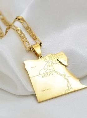 Stainless steel World City Map pendant necklace地图吊坠项炼