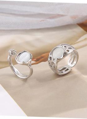 Vintage rings for women 复古戒指小众设计轻奢开口可调节食指戒