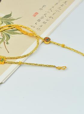 久不掉色飞碟珠蝴蝶项链越南沙金