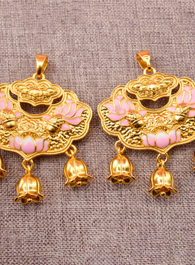 其他女黄铜锦鲤莲花沙金