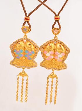 古法花丝妙莲烧蓝葫芦流苏项链