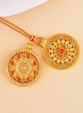 爱果女黄铜花丝如意圆满八宝罗盘