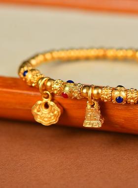 越南传承古法沙金称砣手链