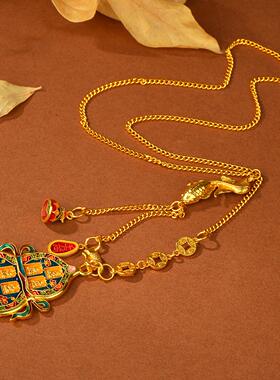 国潮烧蓝大葫芦古法手工项链