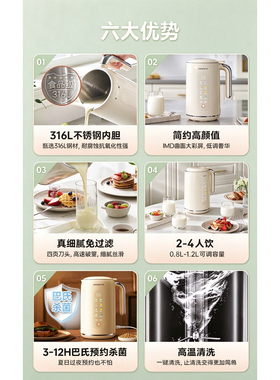 九阳豆浆机免过滤煮3-5人使用