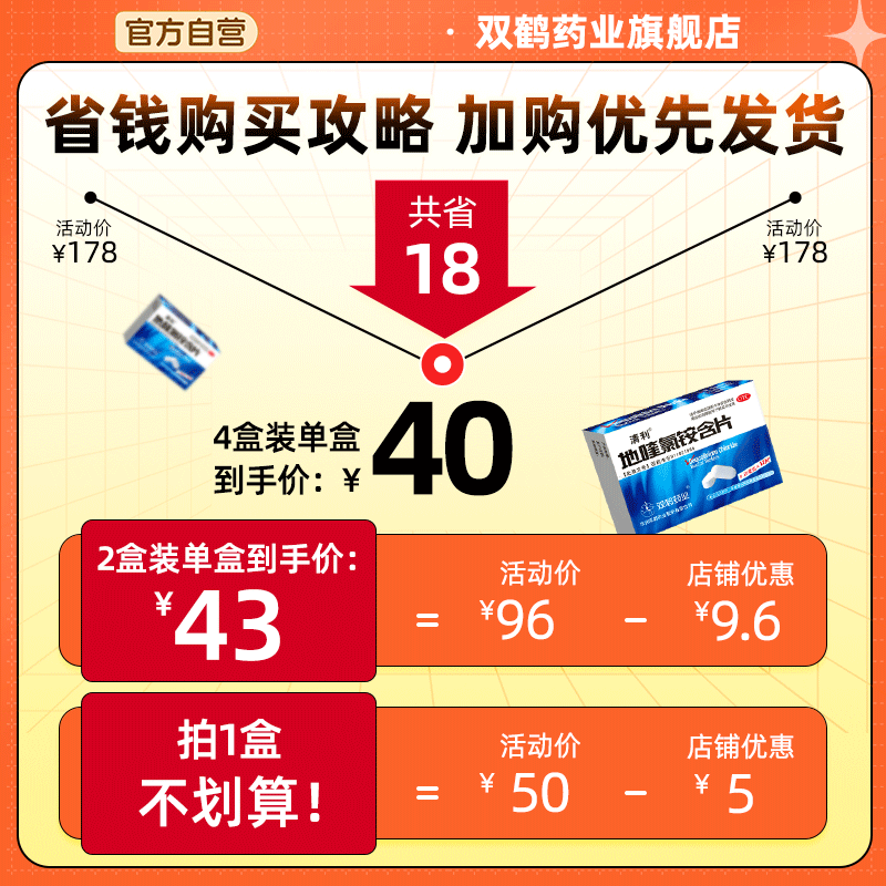 多盒优惠】清利地喹氯铵含片咽喉炎慢性咽炎除根口腔溃疡专用药
