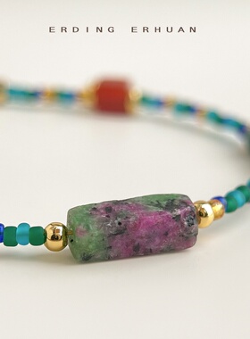 个性风潮新中式小众设计师复古宫廷手工手链保色米珠天然石手饰女