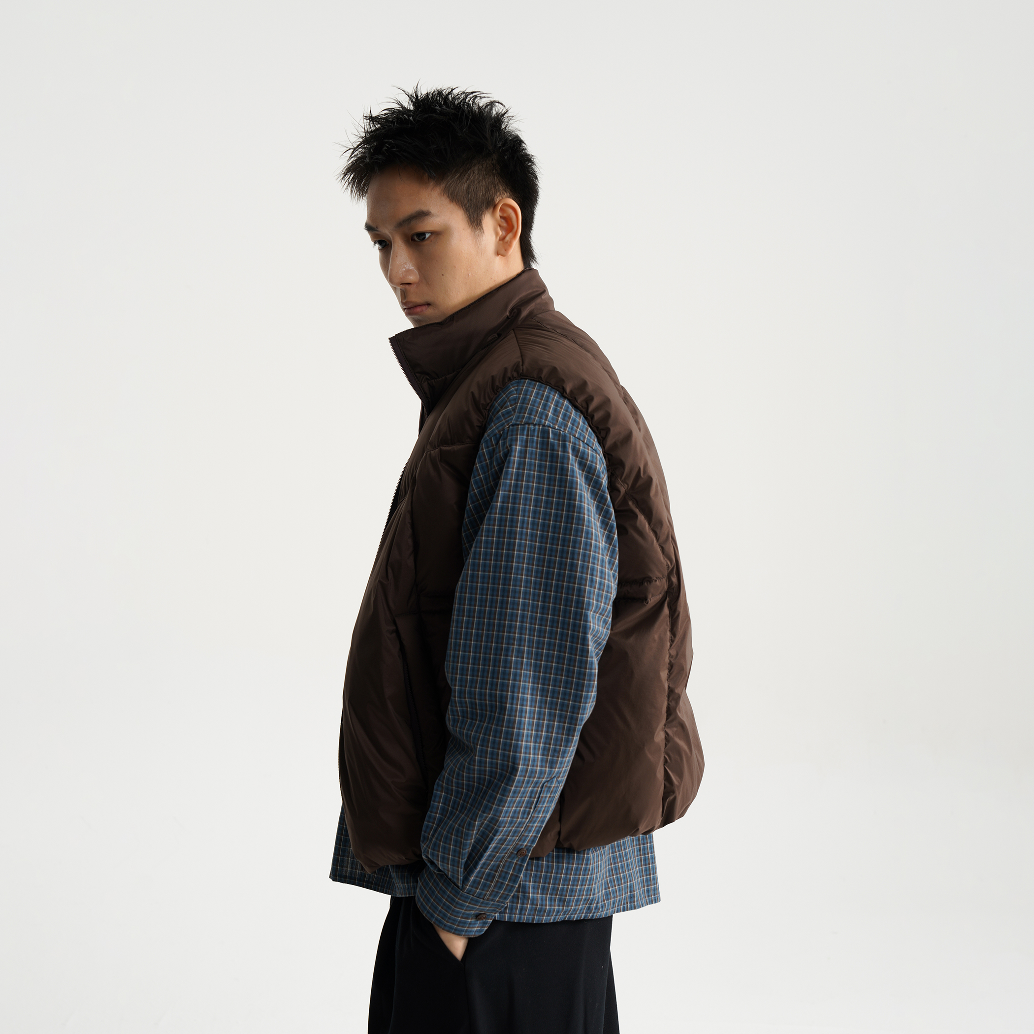 AWT25AW  90白鸭绒羽绒马甲 简约百搭轻量化保暖背心羽绒服男女 - 图1