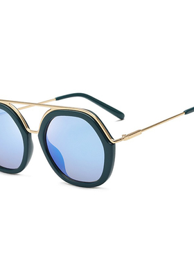 韩版2025新款蛤蟆镜偏光金属镀膜方框太阳眼镜炫目色彩墨镜男女士