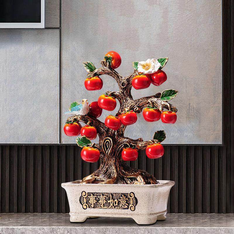 家柿柿如意柿摆件礼物客厅玄关子酒柜电视柜装饰品迁ZXG礼云乔鹿,淘宝优惠券,粉丝福利购,淘宝优惠卷