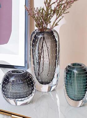 现约艺术透明厚底气泡玻璃代瓶样板AL652520间客厅餐桌装饰花花器