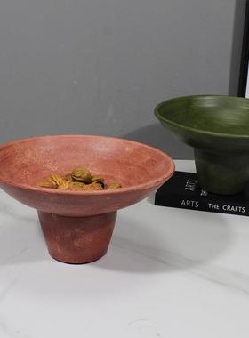 家NZC居侘寂风做旧饰高脚果中盘式复古装民宿样板间餐玄关厅客厅