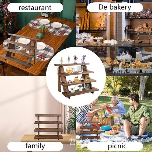 现货木质多层置物架松木展示架桌面储物收纳架木质阶梯植物花架 - 图3