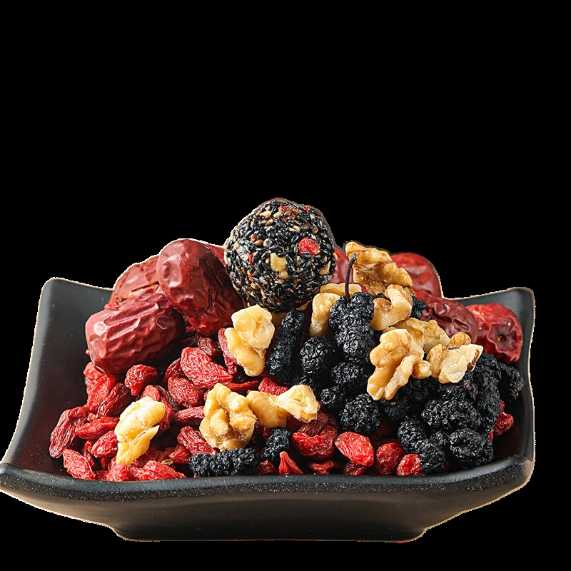 黑芝麻丸核桃桑葚丸枸杞红枣无蔗糖纯黑男人女人养生五黑丸零食品 - 图0