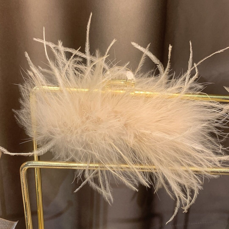 朵儿朵~鲨鱼夹ins风羽毛抓夹感鸵鸟毛发夹后脑勺毛毛发抓超仙头饰,淘宝优惠券,粉丝福利购,淘宝优惠卷