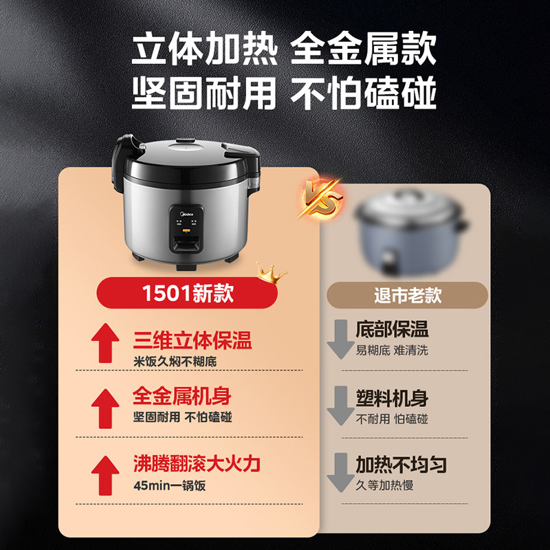 美的商用电饭锅电饭煲大容量20-30人15L超大号酒店饭店食堂专用,淘宝优惠券,粉丝福利购,淘宝优惠卷