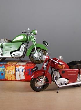 仿真幸福250老式摩托车模型复古怀旧家居橱窗陈列装饰品收藏摆件