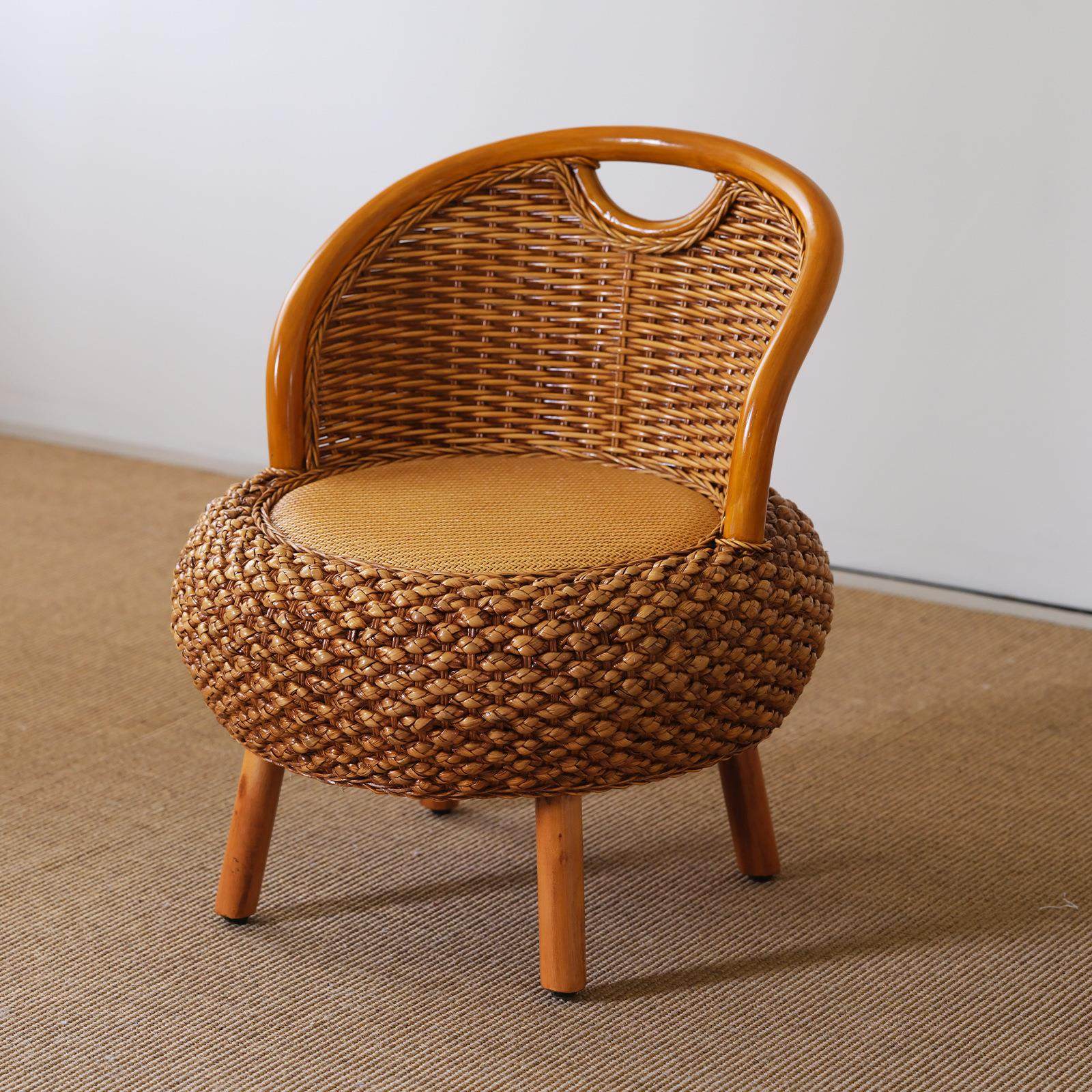 阳台小矮藤椅三件套简约藤条编织靠背椅茶几圆形藤编老人休闲座椅,淘宝优惠券,粉丝福利购,淘宝优惠卷