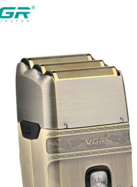 VGR335跨境新款往复式三刀头剃须刀白剃须充电式IPX6水洗刮胡刀