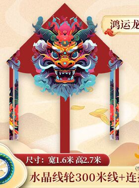 潍坊风筝2024新款龙年国潮龙微风易飞大人带线户外风筝厂家